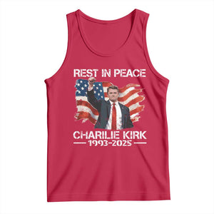 Rest in Peace Charlie Kirk Tank Top Memorial Tribute Charlie A True Patriot USA Flag TS10 Red Print Your Wear