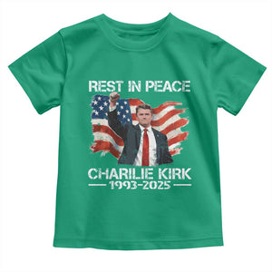 Rest in Peace Charlie Kirk Toddler T Shirt Memorial Tribute Charlie A True Patriot USA Flag TS10 Irish Green Print Your Wear