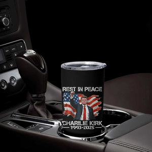Rest in Peace Charlie Kirk Tumbler Cup Memorial Tribute Charlie A True Patriot USA Flag TS10 Print Your Wear