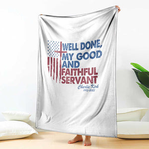 Charlie Kirk Throw Blanket Fear Not Mens Christian Memorial Tribute Charlie Cross US Flag TS10 Print Your Wear