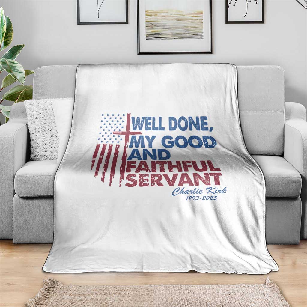 Charlie Kirk Throw Blanket Fear Not Mens Christian Memorial Tribute Charlie Cross US Flag TS10 Print Your Wear