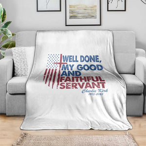 Charlie Kirk Throw Blanket Fear Not Mens Christian Memorial Tribute Charlie Cross US Flag TS10 Print Your Wear