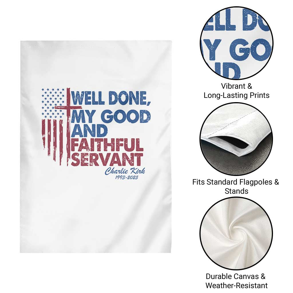 Charlie Kirk Garden Flag Fear Not Mens Christian Memorial Tribute Charlie Cross US Flag TS10 Print Your Wear