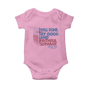 Charlie Kirk Baby Onesie Fear Not Mens Christian Memorial Tribute Charlie Cross US Flag TS10 Light Pink Print Your Wear