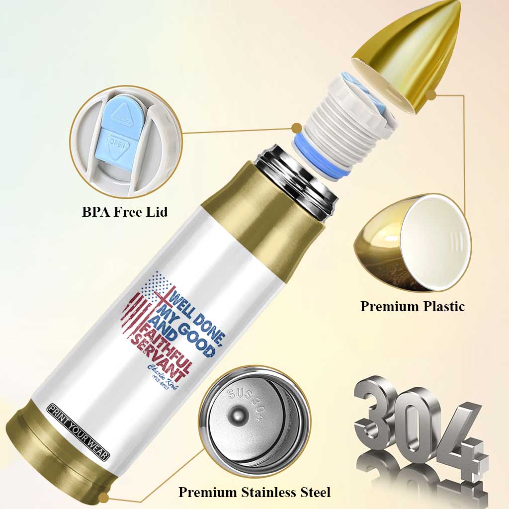 Charlie Kirk Bullet Tumbler Fear Not Mens Christian Memorial Tribute Charlie Cross US Flag TS10 Print Your Wear