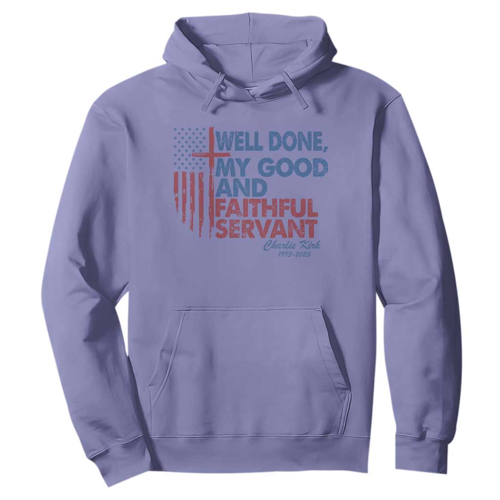 Charlie Kirk Hoodie Fear Not Mens Christian Memorial Tribute Charlie Cross US Flag TS10 Violet Print Your Wear