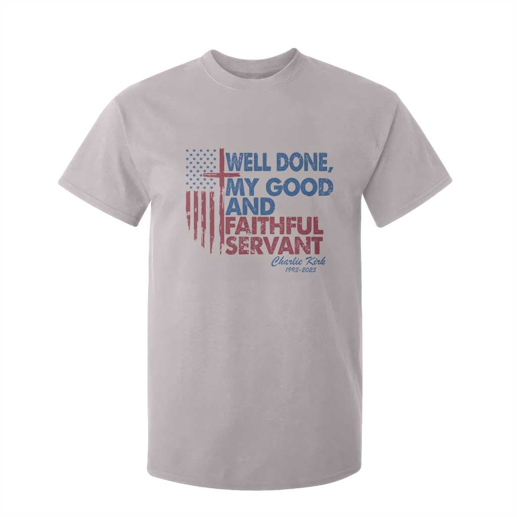 Charlie Kirk T Shirt For Kid Fear Not Mens Christian Memorial Tribute Charlie Cross US Flag TS10 Ice Gray Print Your Wear
