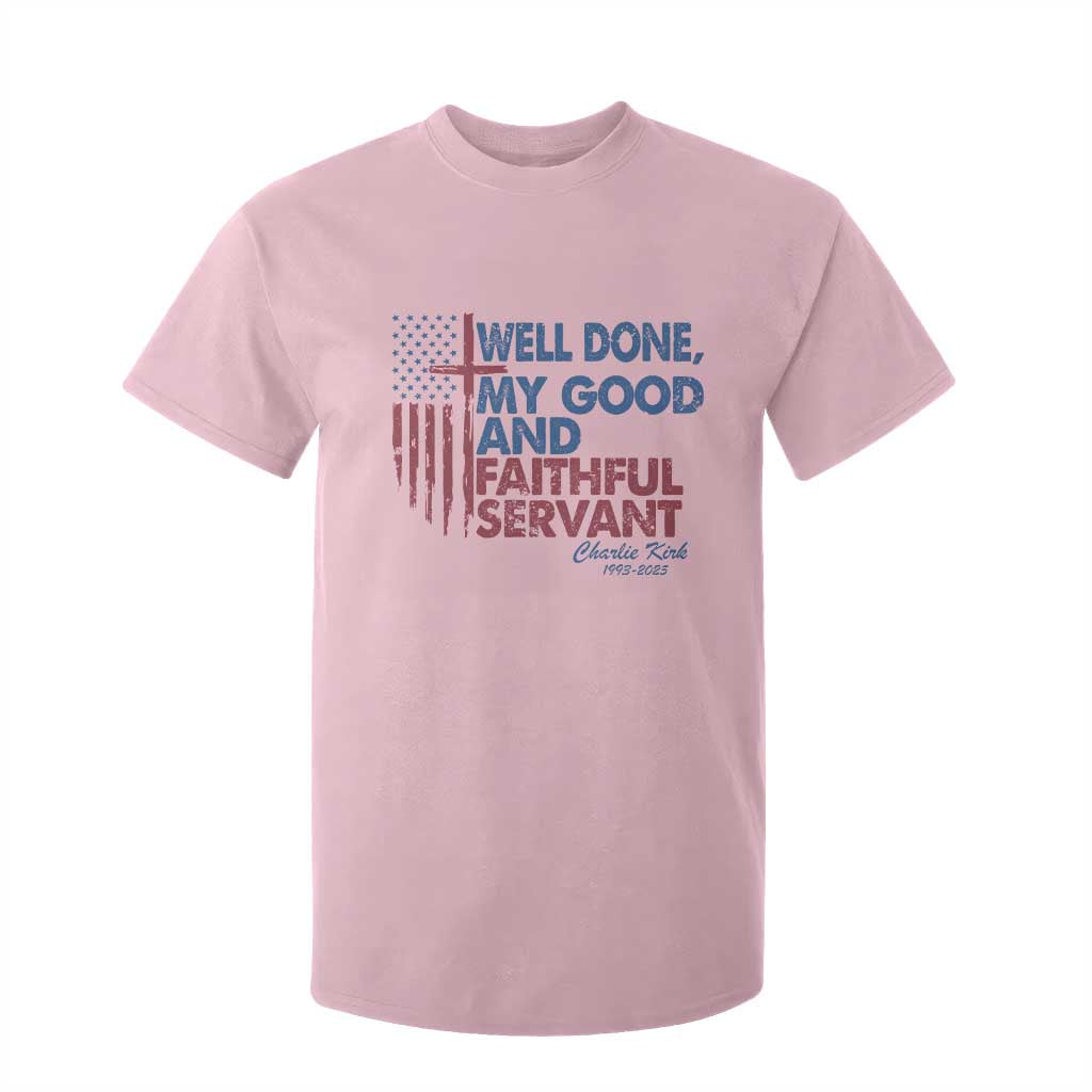 Charlie Kirk T Shirt For Kid Fear Not Mens Christian Memorial Tribute Charlie Cross US Flag TS10 Light Pink Print Your Wear