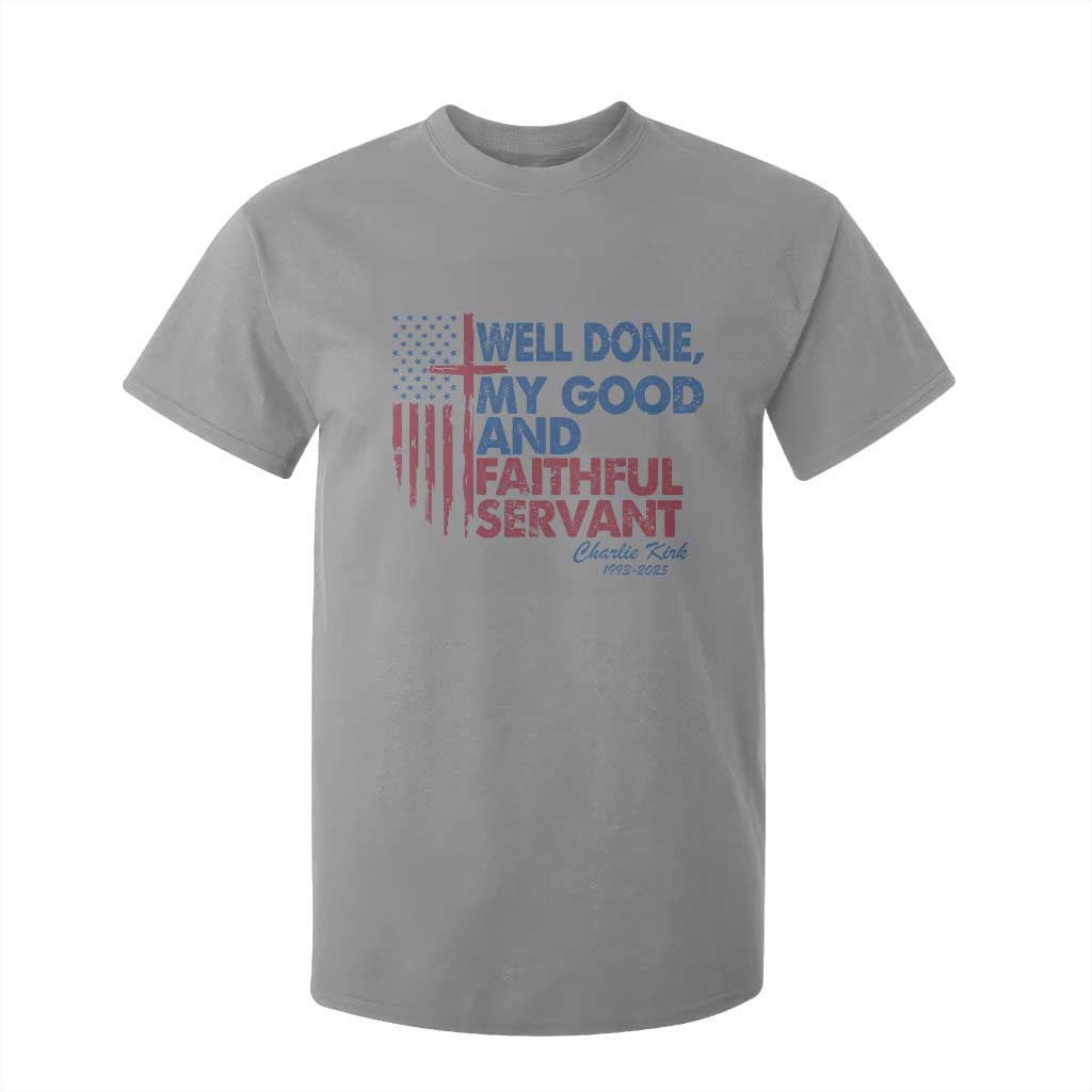 Charlie Kirk T Shirt For Kid Fear Not Mens Christian Memorial Tribute Charlie Cross US Flag TS10 Sport Gray Print Your Wear
