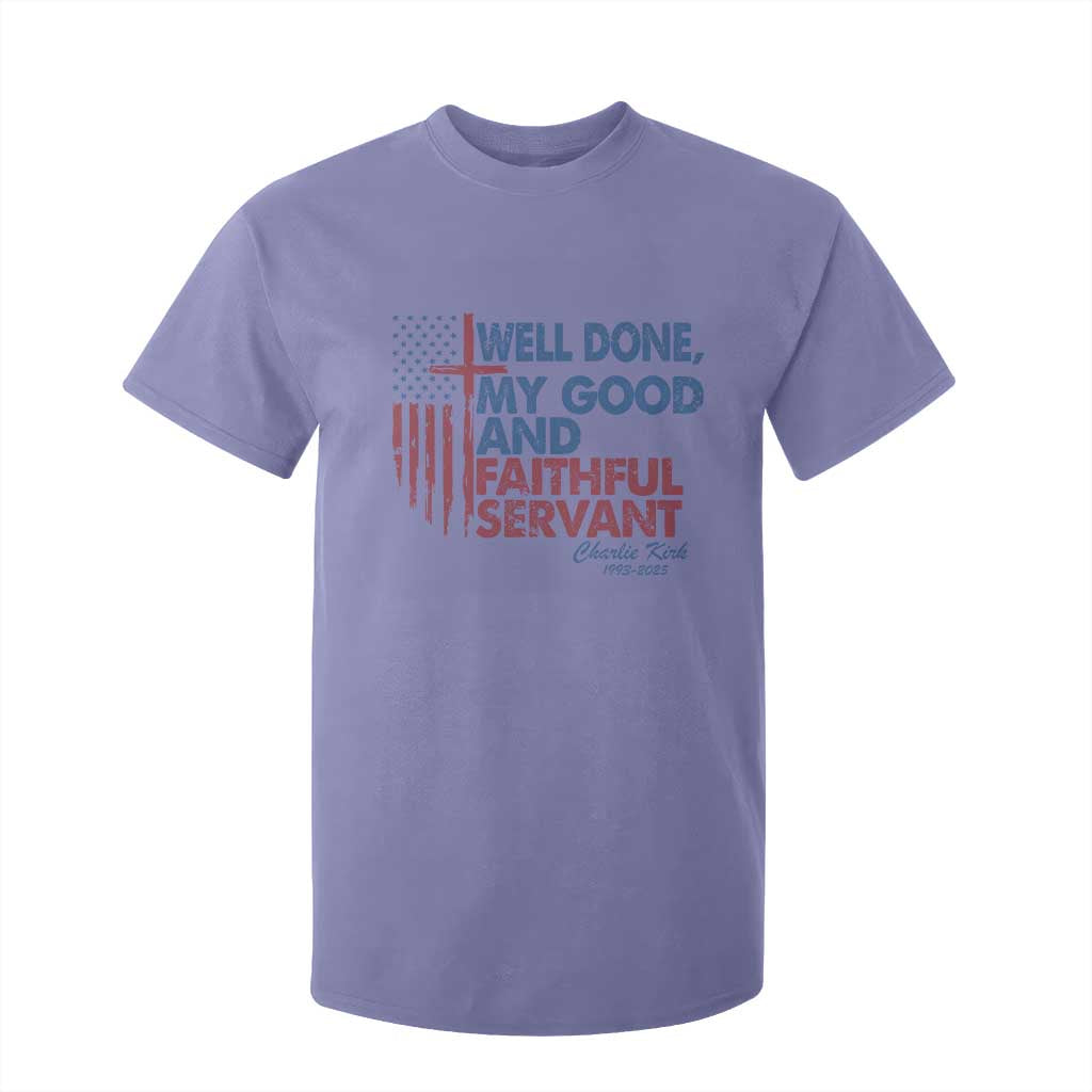 Charlie Kirk T Shirt For Kid Fear Not Mens Christian Memorial Tribute Charlie Cross US Flag TS10 Violet Print Your Wear