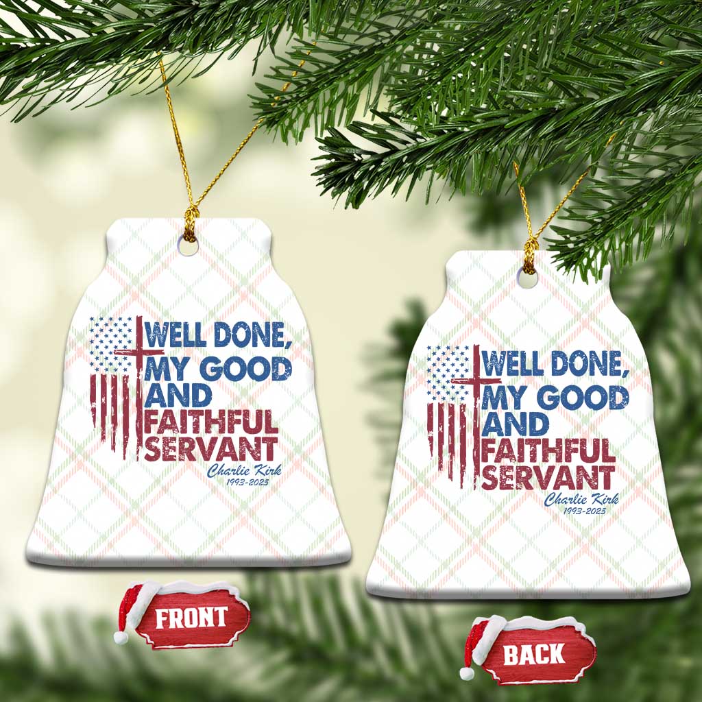 Charlie Kirk Ceramic Ornament Fear Not Mens Christian Memorial Tribute Charlie Cross US Flag TS10 Print Your Wear