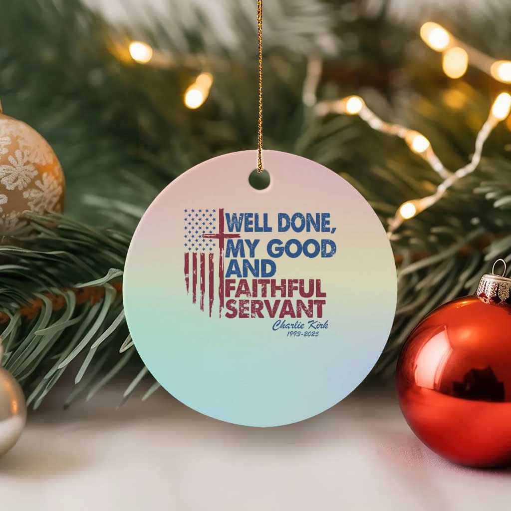 Charlie Kirk Ceramic Ornament Fear Not Mens Christian Memorial Tribute Charlie Cross US Flag TS10 1pc Pastel Print Your Wear