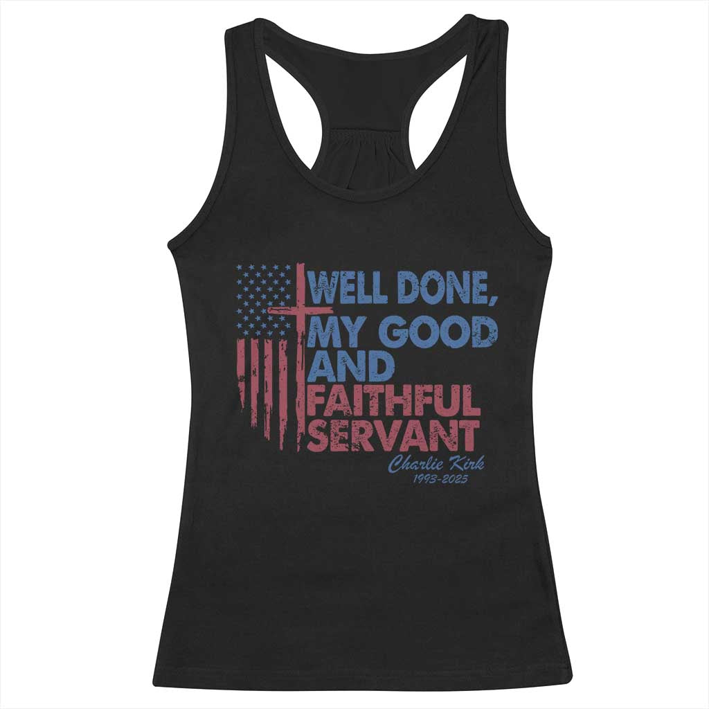 Charlie Kirk Racerback Tank Top Fear Not Mens Christian Memorial Tribute Charlie Cross US Flag TS10 Black Print Your Wear