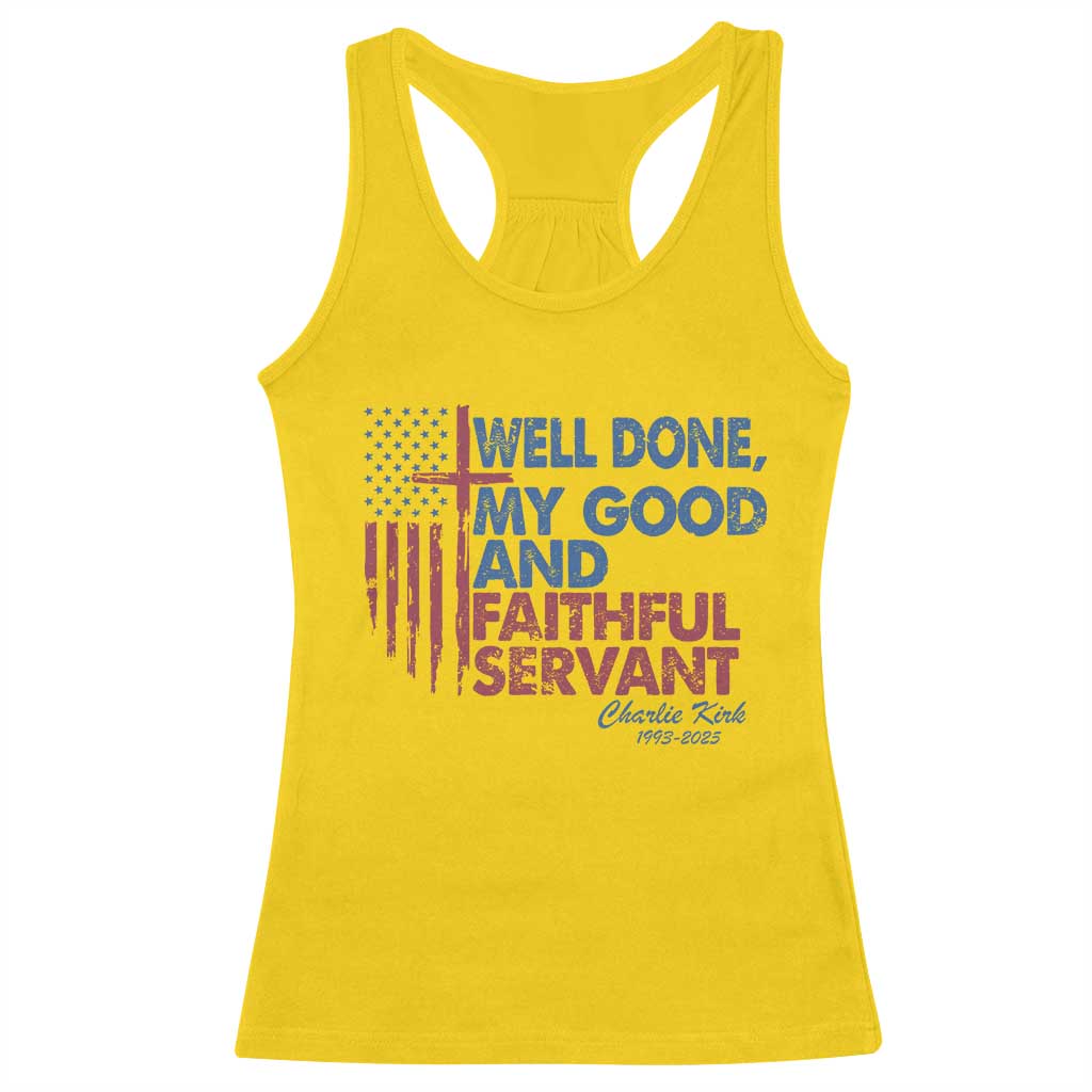 Charlie Kirk Racerback Tank Top Fear Not Mens Christian Memorial Tribute Charlie Cross US Flag TS10 Daisy Print Your Wear