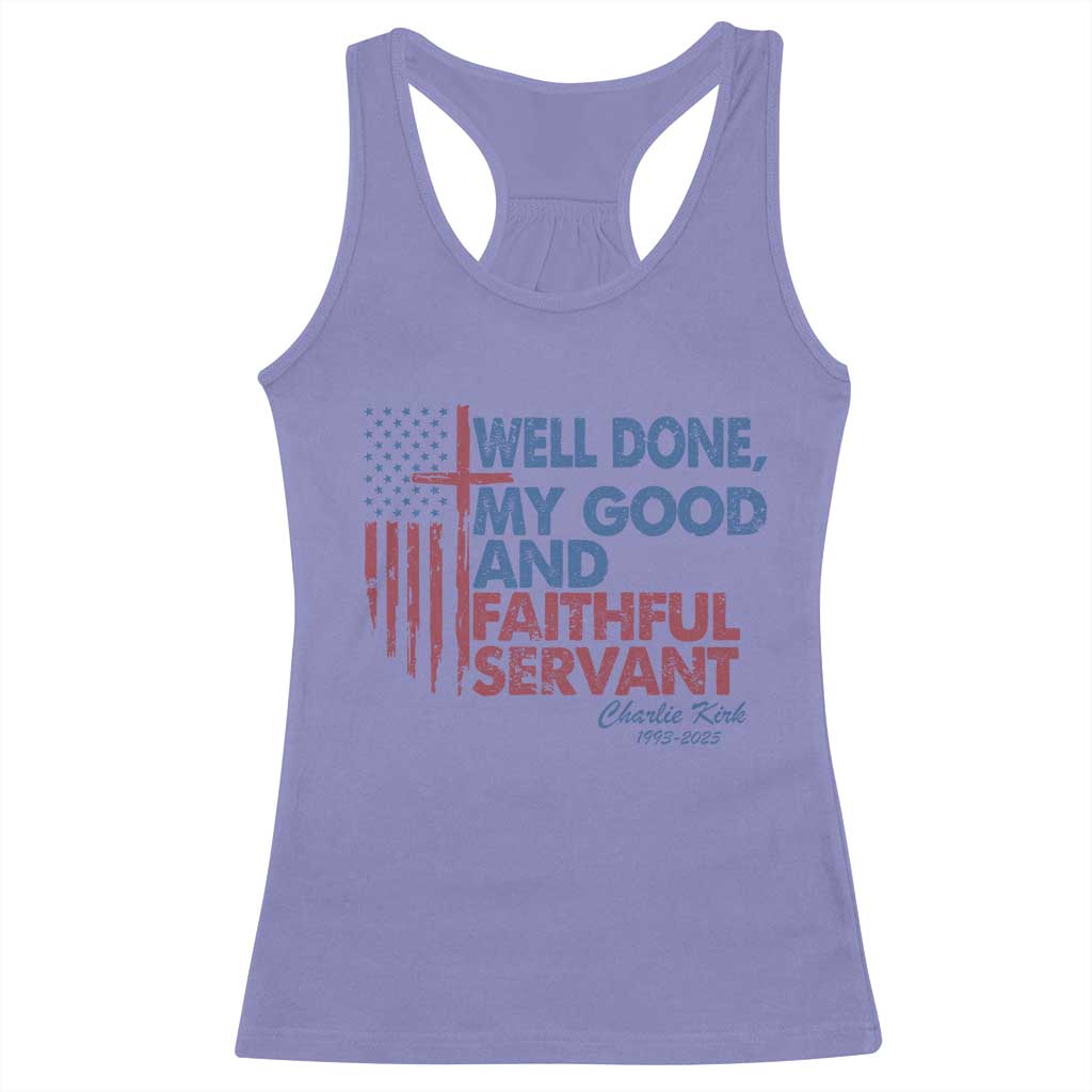 Charlie Kirk Racerback Tank Top Fear Not Mens Christian Memorial Tribute Charlie Cross US Flag TS10 Violet Print Your Wear