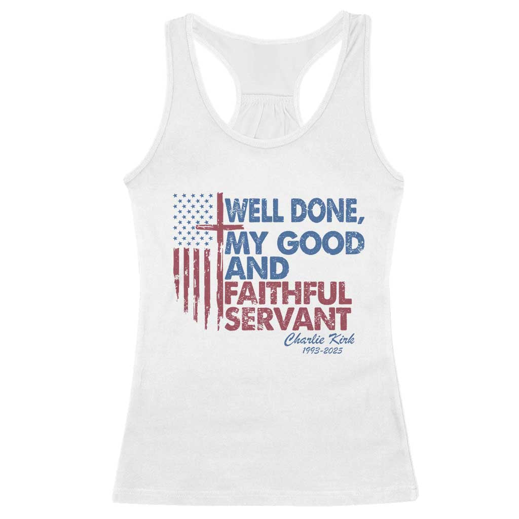 Charlie Kirk Racerback Tank Top Fear Not Mens Christian Memorial Tribute Charlie Cross US Flag TS10 White Print Your Wear