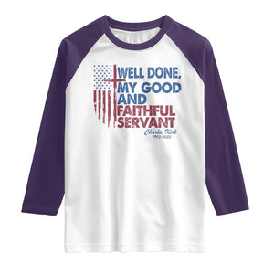 Charlie Kirk Raglan Shirt Fear Not Mens Christian Memorial Tribute Charlie Cross US Flag TS10 White Purple Print Your Wear