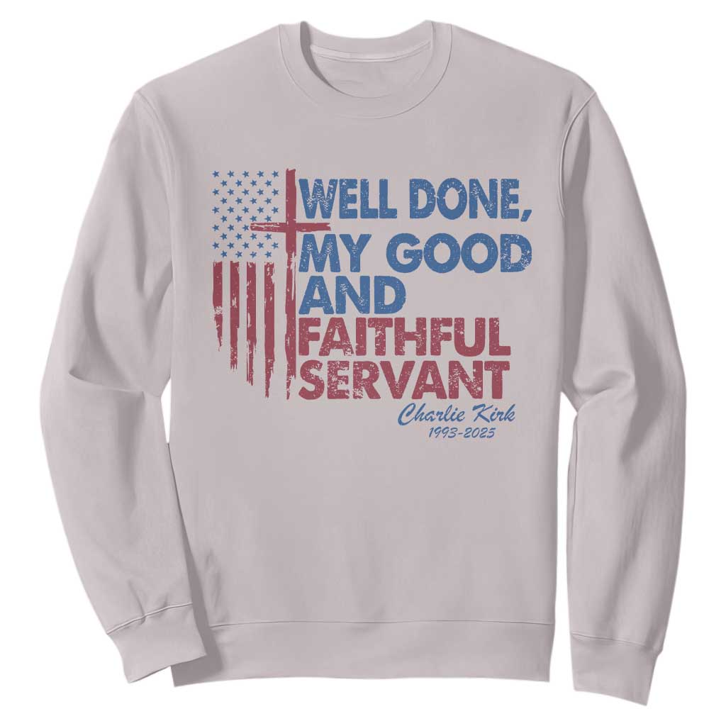 Charlie Kirk Sweatshirt Fear Not Mens Christian Memorial Tribute Charlie Cross US Flag TS10 Ice Gray Print Your Wear