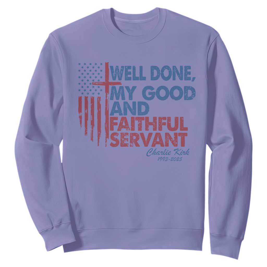 Charlie Kirk Sweatshirt Fear Not Mens Christian Memorial Tribute Charlie Cross US Flag TS10 Violet Print Your Wear