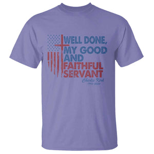 Charlie Kirk T Shirt Fear Not Mens Christian Memorial Tribute Charlie Cross US Flag TS10 Violet Print Your Wear