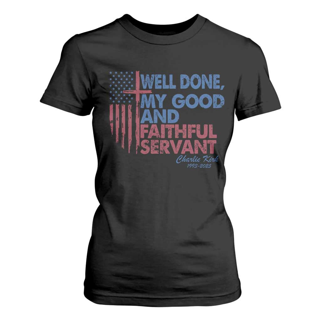 Charlie Kirk T Shirt For Women Fear Not Mens Christian Memorial Tribute Charlie Cross US Flag TS10 Black Print Your Wear