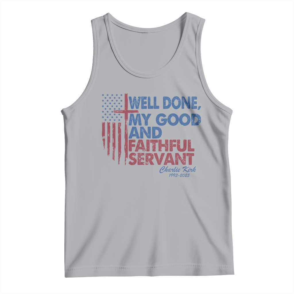 Charlie Kirk Tank Top Fear Not Mens Christian Memorial Tribute Charlie Cross US Flag TS10 Athletic Heather Print Your Wear