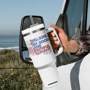 Charlie Kirk Tumbler With Handle Fear Not Mens Christian Memorial Tribute Charlie Cross US Flag TS10 Print Your Wear