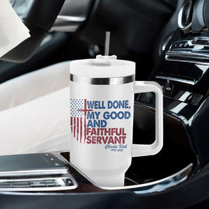 Charlie Kirk Tumbler With Handle Fear Not Mens Christian Memorial Tribute Charlie Cross US Flag TS10 Print Your Wear