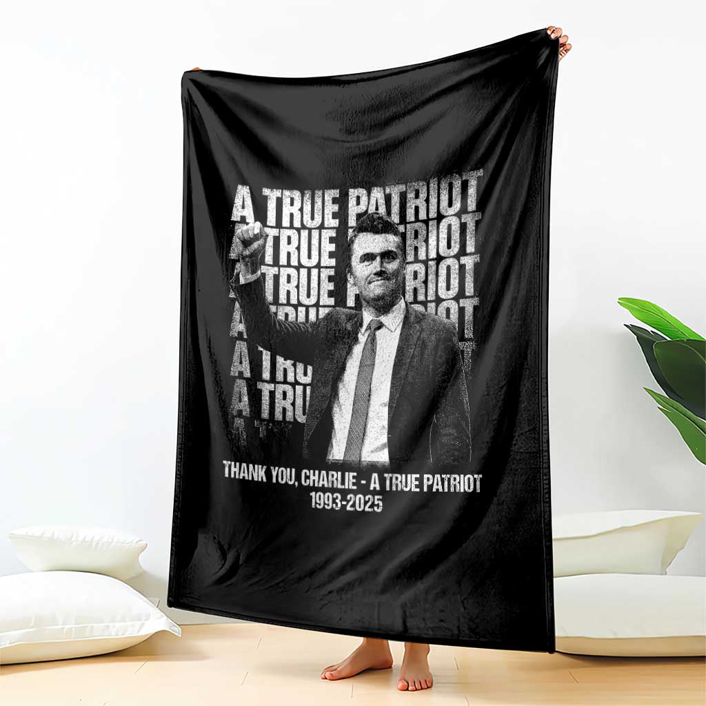 Charlie Kirk Freedom Throw Blanket Vintage A True Patriot Patriotic American TS10 Print Your Wear