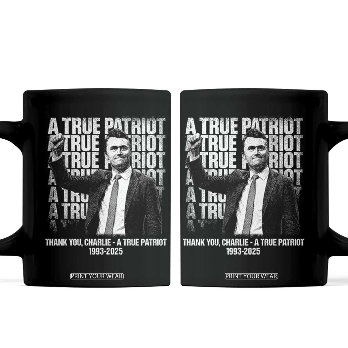Charlie Kirk Freedom Coffee Mug Vintage A True Patriot Patriotic American TS10 Black Print Your Wear