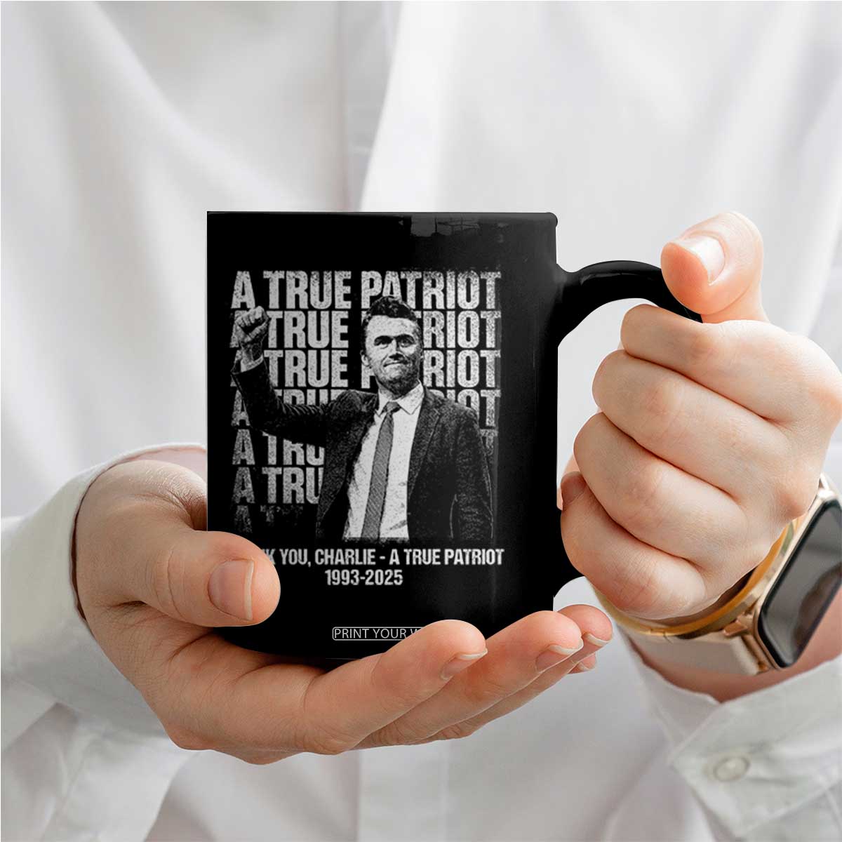 Charlie Kirk Freedom Coffee Mug Vintage A True Patriot Patriotic American TS10 Print Your Wear