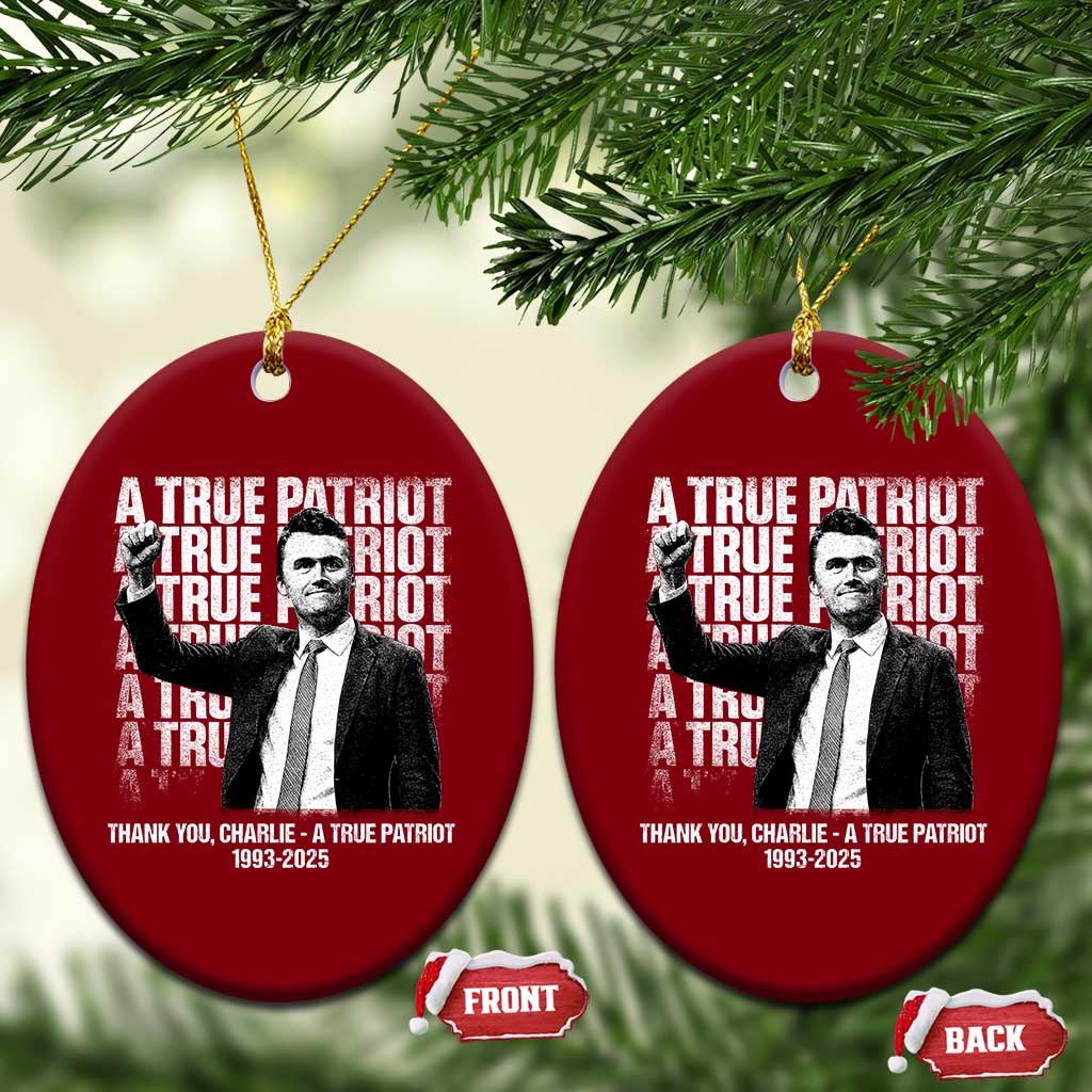 Charlie Kirk Freedom Ceramic Ornament Vintage A True Patriot Patriotic American TS10 Print Your Wear
