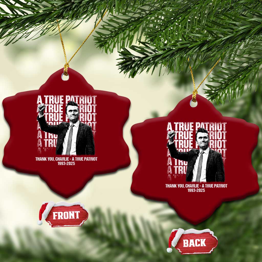 Charlie Kirk Freedom Ceramic Ornament Vintage A True Patriot Patriotic American TS10 Print Your Wear