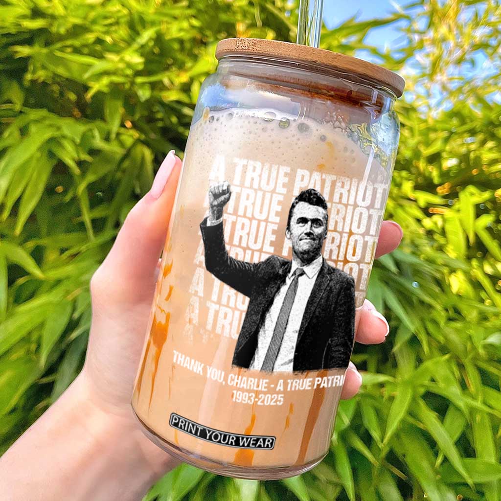 Charlie Kirk Freedom Glass Can Vintage A True Patriot Patriotic American TS10 Black Print Your Wear