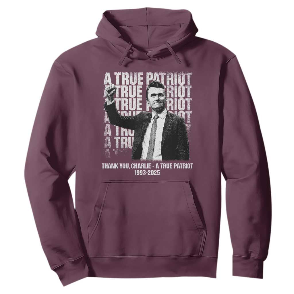 Charlie Kirk Freedom Hoodie Vintage A True Patriot Patriotic American TS10 Maroon Print Your Wear