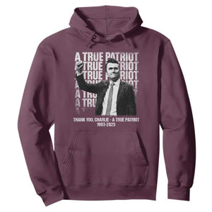 Charlie Kirk Freedom Hoodie Vintage A True Patriot Patriotic American TS10 Maroon Print Your Wear