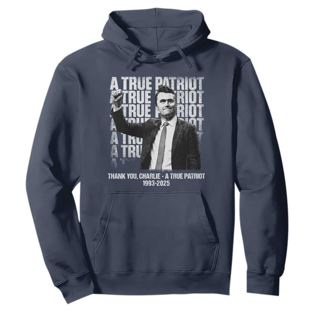 Charlie Kirk Freedom Hoodie Vintage A True Patriot Patriotic American TS10 Navy Print Your Wear