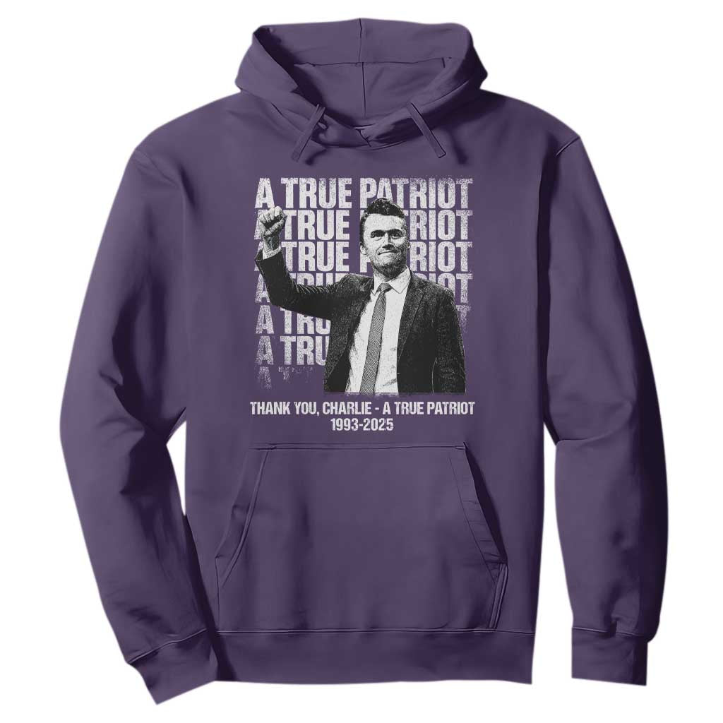 Charlie Kirk Freedom Hoodie Vintage A True Patriot Patriotic American TS10 Purple Print Your Wear