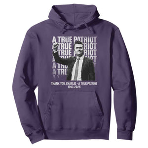 Charlie Kirk Freedom Hoodie Vintage A True Patriot Patriotic American TS10 Purple Print Your Wear