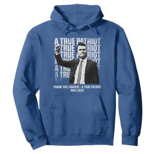 Charlie Kirk Freedom Hoodie Vintage A True Patriot Patriotic American TS10 Royal Blue Print Your Wear