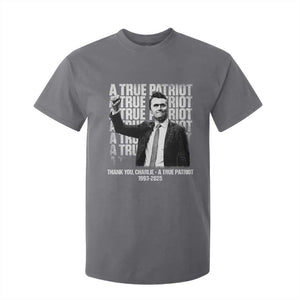 Charlie Kirk Freedom T Shirt For Kid Vintage A True Patriot Patriotic American TS10 Charcoal Print Your Wear