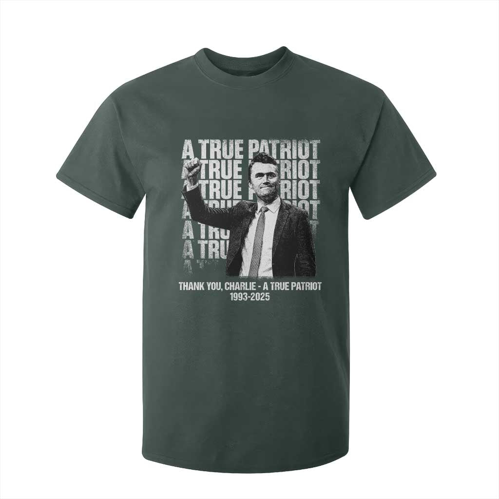 Charlie Kirk Freedom T Shirt For Kid Vintage A True Patriot Patriotic American TS10 Dark Forest Green Print Your Wear