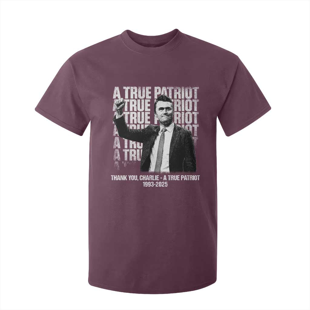Charlie Kirk Freedom T Shirt For Kid Vintage A True Patriot Patriotic American TS10 Maroon Print Your Wear