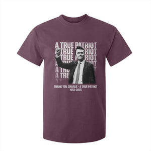 Charlie Kirk Freedom T Shirt For Kid Vintage A True Patriot Patriotic American TS10 Maroon Print Your Wear