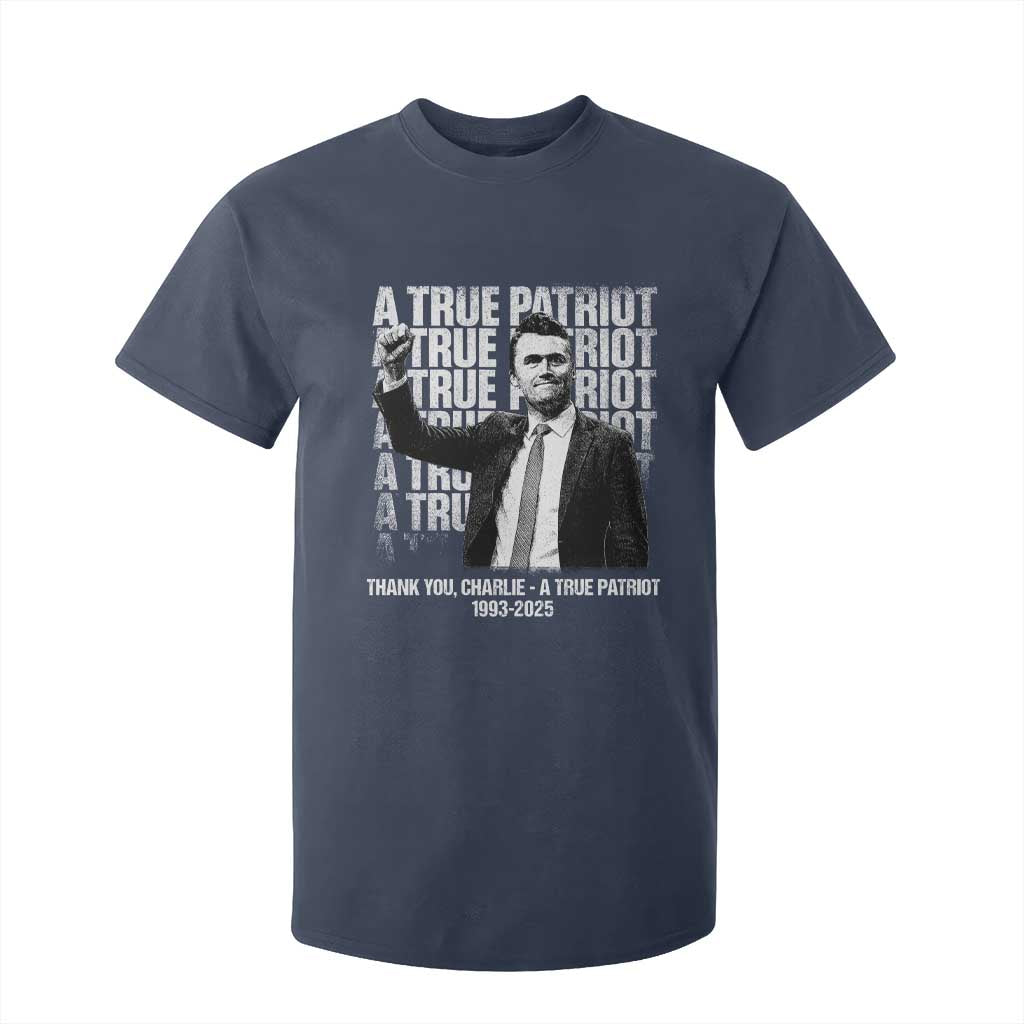 Charlie Kirk Freedom T Shirt For Kid Vintage A True Patriot Patriotic American TS10 Navy Print Your Wear