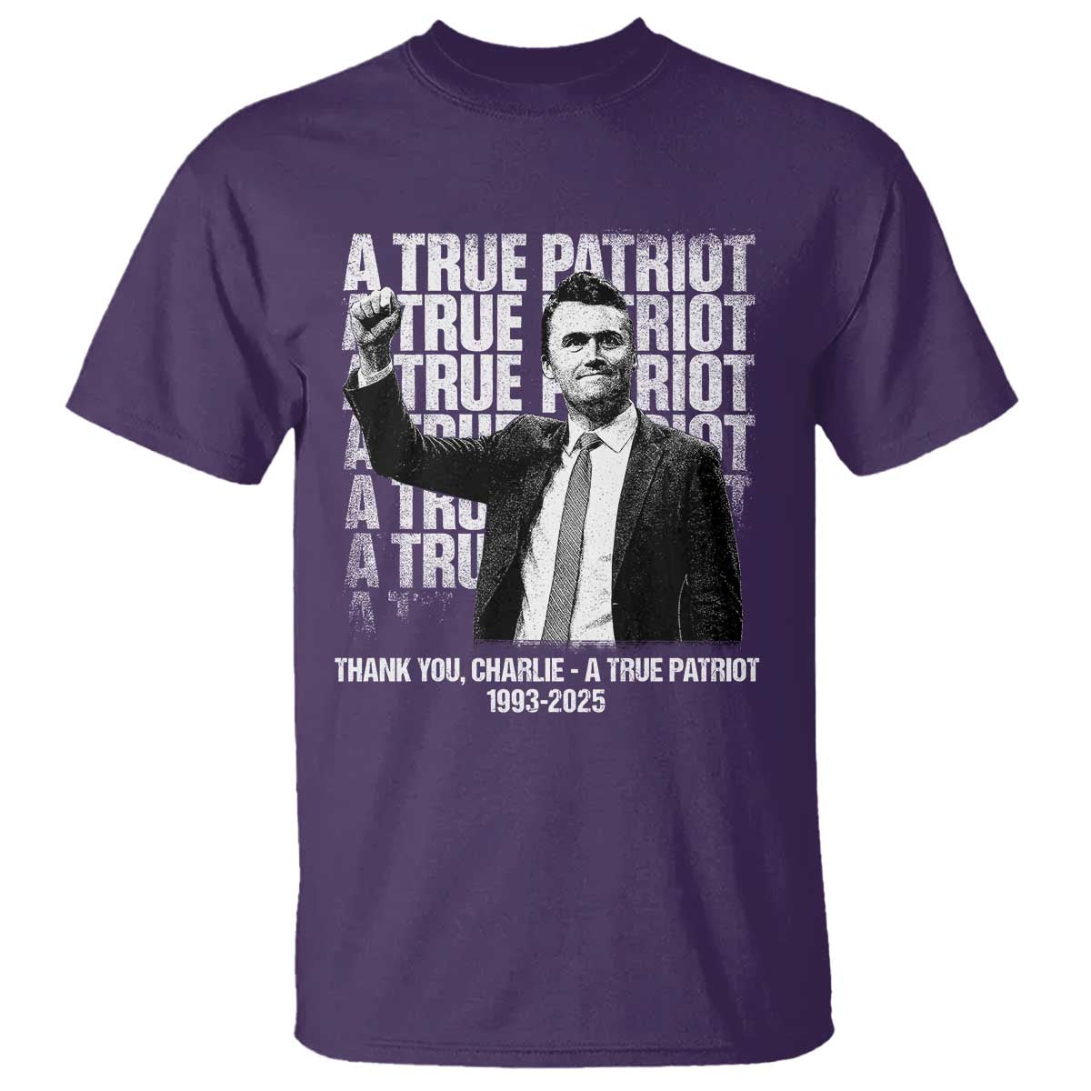 Charlie Kirk Freedom T Shirt Vintage A True Patriot Patriotic American TS10 Purple Print Your Wear