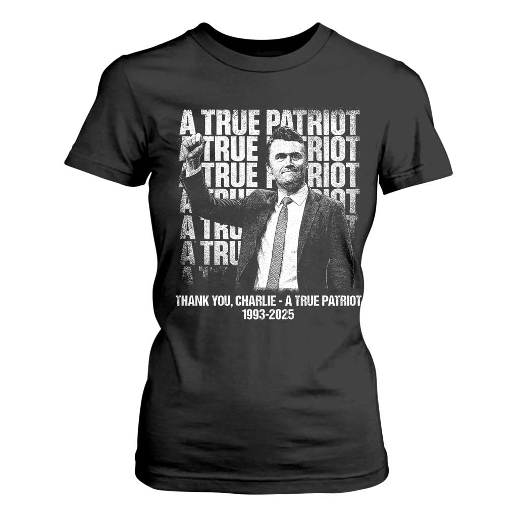 Charlie Kirk Freedom T Shirt For Women Vintage A True Patriot Patriotic American TS10 Black Print Your Wear