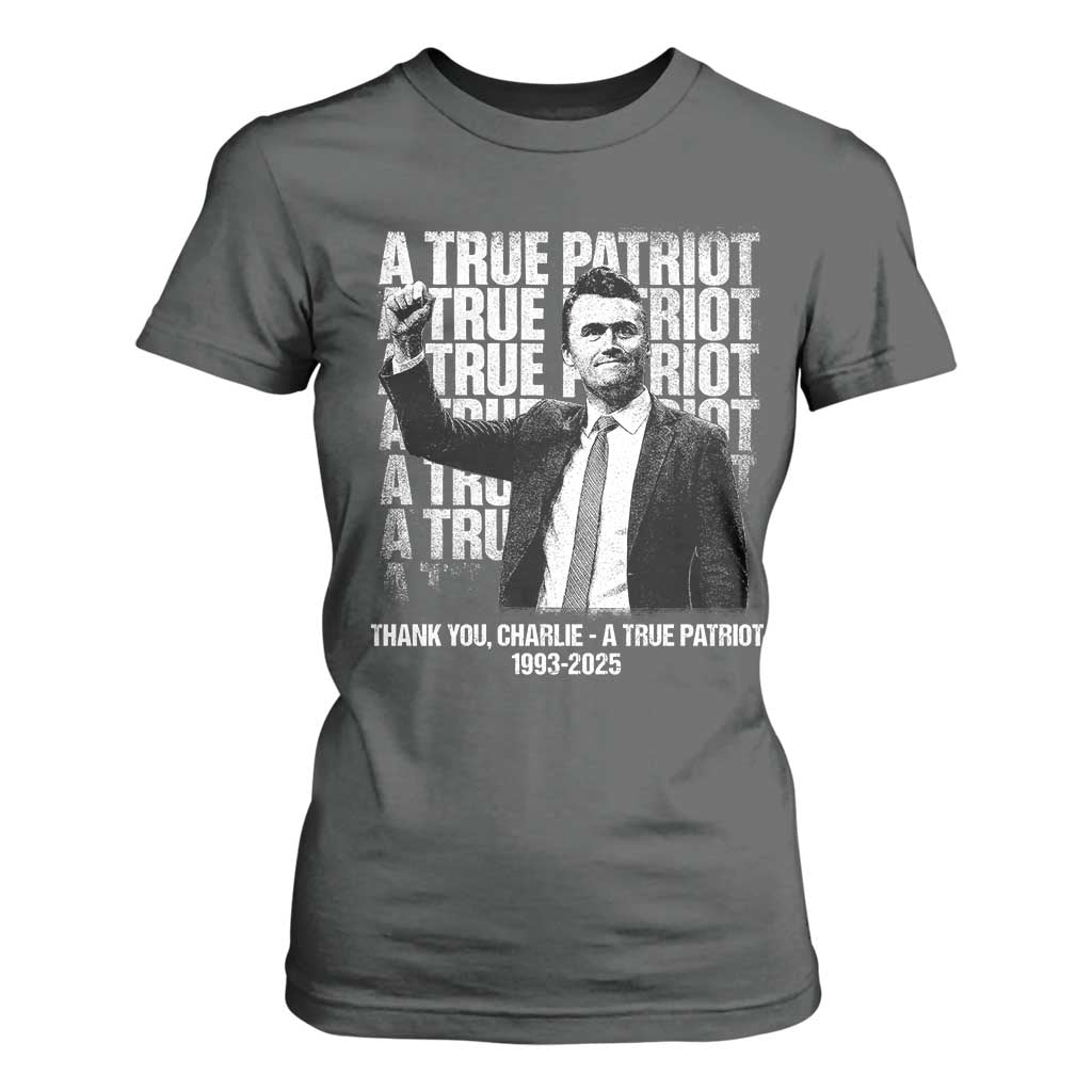 Charlie Kirk Freedom T Shirt For Women Vintage A True Patriot Patriotic American TS10 Dark Heather Print Your Wear