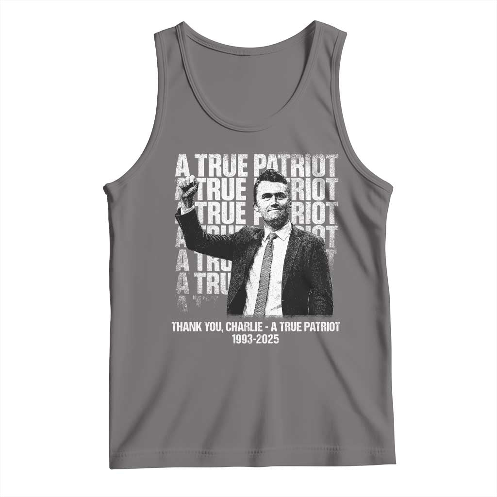 Charlie Kirk Freedom Tank Top Vintage A True Patriot Patriotic American TS10 Deep Heather Print Your Wear
