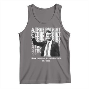 Charlie Kirk Freedom Tank Top Vintage A True Patriot Patriotic American TS10 Deep Heather Print Your Wear